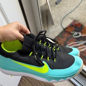 Nike Black and Aqua Sneakers with Neon Highlights